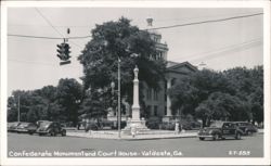 Confederate Monument and Courthouse Postcard