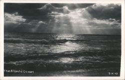 Atlantic Ocean Sun Rays Through Clouds Postcard