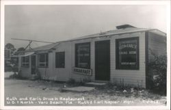 Ruth and Earl's Drive In Restaurant, Vero Beach, FL Postcard