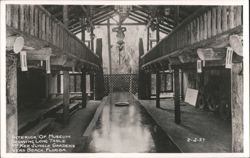 Interior of Museum Showing Long Table Postcard