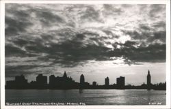 Sunset Over The Miami Skyline Postcard