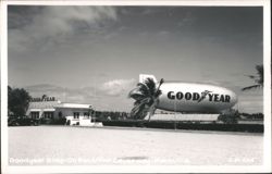 Goodyear Blimp on MacArthur Causeway, Miami Postcard