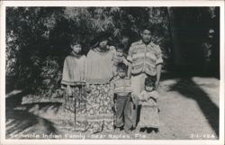 Seminole Indian Family near Naples, Florida Postcard