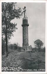 Vulcan Statue Atop Red Mountain Postcard