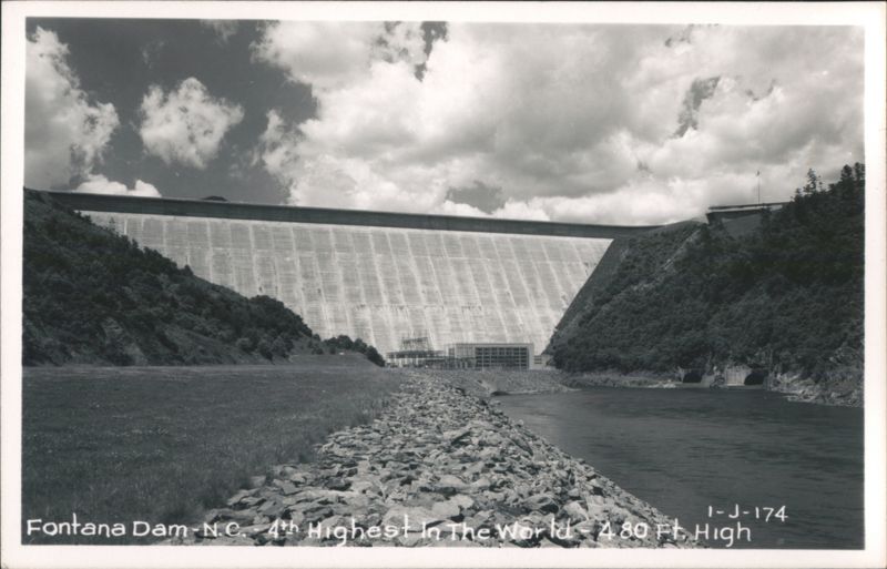 Fontana Dam, 4th Highest In The World, 480 Ft. High North Carolina