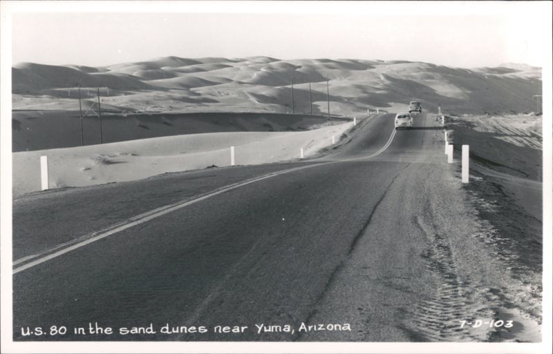 U.S. 80 in the sand dunes Yuma Arizona