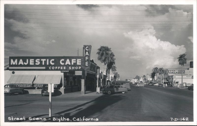 Majestic Cafe Coffee Shop, Street Scene Blythe California
