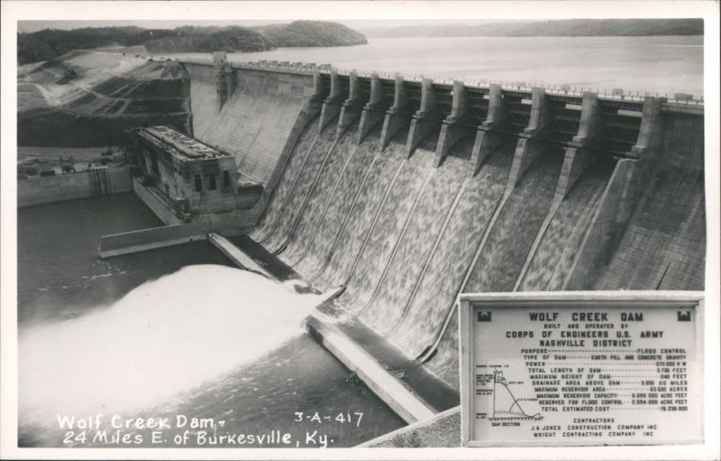 Wolf Creek Dam, 24 Miles E. of Burkesville, Ky. Kentucky