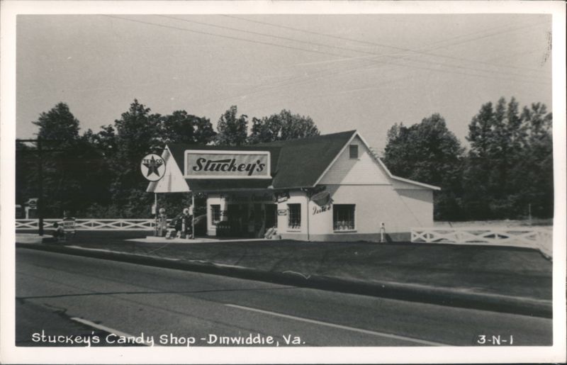 Stuckey's Candy Shop with Texaco Gas Pumps Dinwiddie Virginia