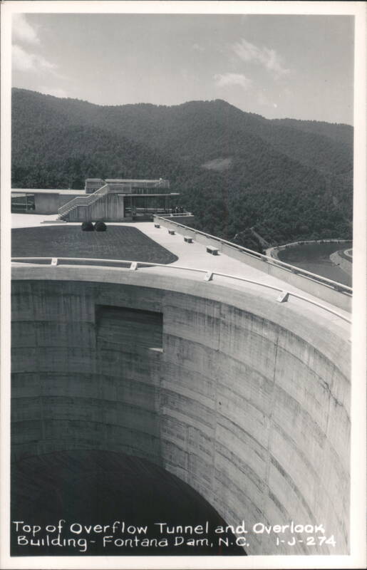 Top of Overflow Tunnel and Overlook Building, Fontana Dam North Carolina