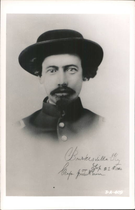 Confederate Soldier Captain J. T. Mann in Uniform Burkesville Kentucky