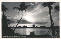 Sunset Over West Palm Beach Skyline Postcard