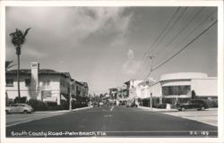 Street Scene on South County Road Postcard
