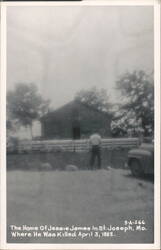 Home Of Jessie James Where He Was Killed April 3, 1882 Postcard