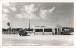 Sweeting's Sundry Store and Gulf Gas Station Postcard