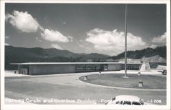 Parking Circle and Overlook Building, Fontana Dam Postcard