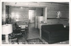 Interior View, Cottage at Taylors Fishing Lodge Postcard