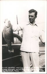 Scott McClain Holding Champion 8lb 9oz Small Mouth Bass Postcard
