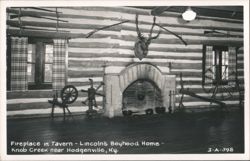 Fireplace in Tavern, Lincoln's Boyhood Home, Knob Creek Postcard
