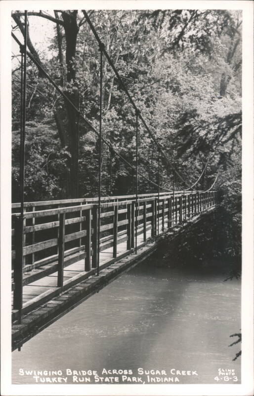 Swinging Bridge Across Sugar Creek Marshall Indiana
