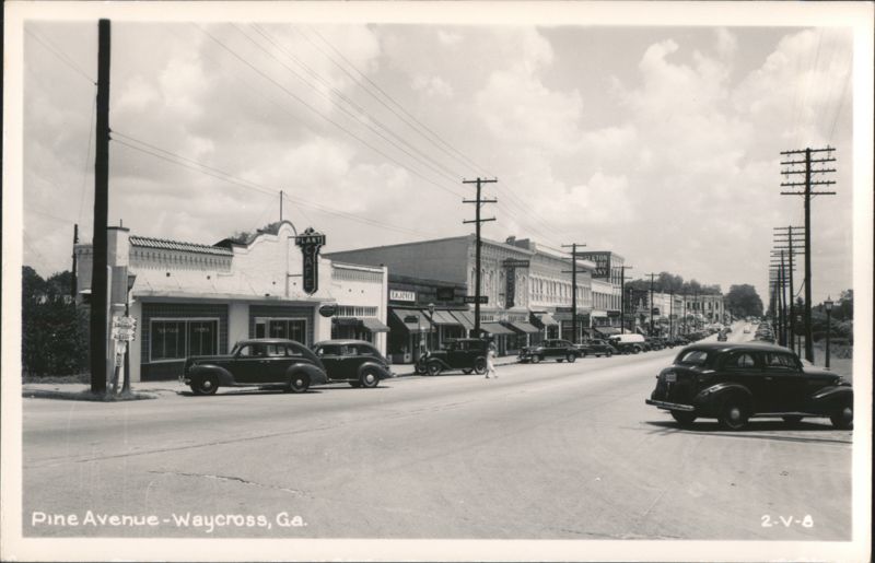 Street Scene on Pine Avenue Waycross Georgia