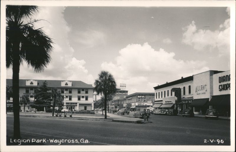 Downtown Street Scene from Legion Park Waycross Georgia