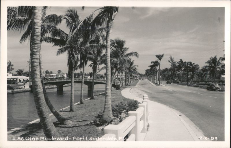 Las Olas Boulevard and Bridge over Canal Fort Lauderdale Florida
