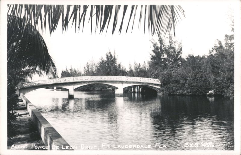 Bridge over Waterway along Ponce de Leon Drive Fort Lauderdale Florida