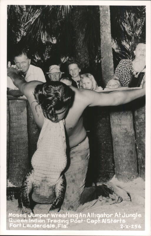 Moses Jumper Wrestling An Alligator, Fort Lauderdale, FL Florida