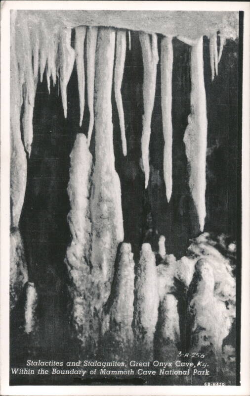 Stalactites and Stalagmites, Great Onyx Cave Kentucky