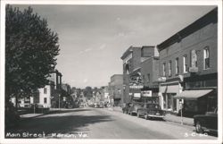 Street Scene on Main Street with Vintage Cars Postcard
