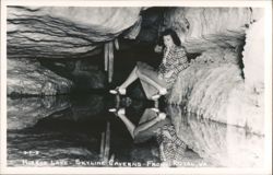 Woman Posing at Mirror Lake, Skyline Caverns Postcard