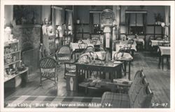 Main Lobby - Blue Ridge Terrace Inn Postcard