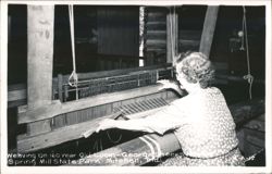 Woman Weaving on 160-Year-Old Loom, Spring Mill State Park Postcard