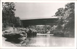 Old Covered Bridge Over Sugar Creek at The Narrows Postcard
