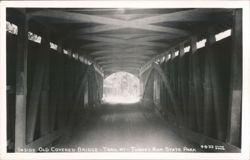 Inside Old Covered Bridge - Trail #1 - Turkey Run State Park Postcard