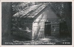 Old Log Church, Turkey Run State Park Postcard