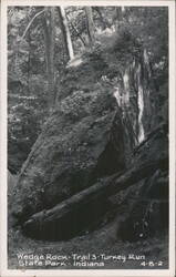 Wedge Rock, Trail 3, Turkey Run State Park Postcard