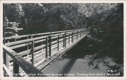 Swinging Bridge Across Sugar Creek, Turkey Run State Park Postcard