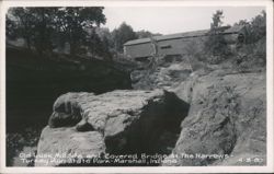 Old Lusk Mill Site and Covered Bridge At The Narrows, Turkey Run State Park Postcard