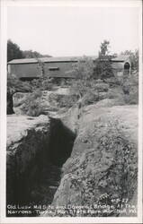 Old Lusk Mill Site and Covered Bridge At The Narrows - Turkey Run State Park Postcard
