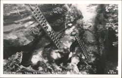 Climbing Ladder on Trail #3, Deer Hollow, Turkey Run State Park Postcard