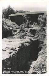 Old Lusk Mill Site and Covered Bridge at The Narrows, Turkey Run State Park Postcard