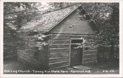 Old Log Church - Turkey Run State Park Postcard