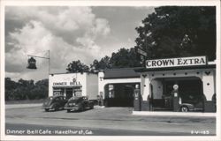 Dinner Bell Cafe and Crown Extra Gas Station Postcard
