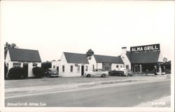 Alma Grill Restaurant, Pure Gas Station, and Segregated Lunch Room Postcard