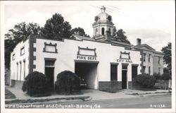 Fire Department and City Hall, Baxley Postcard