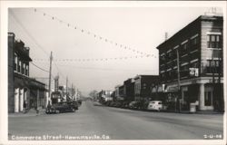 Street View with Vintage Cars on Commerce Street Postcard