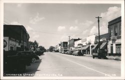 Commerce Street Scene with Vintage Cars Postcard