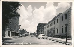 Hotel Ware and 1940s Cars on Elizabeth Street Postcard